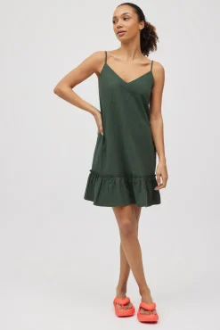Vestido corto tirantes verde