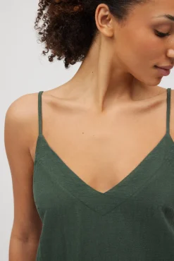 Vestido corto tirantes verde