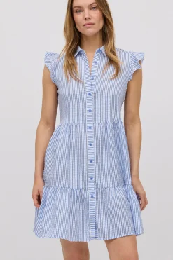 Vestido corto vuelo estampado rayas