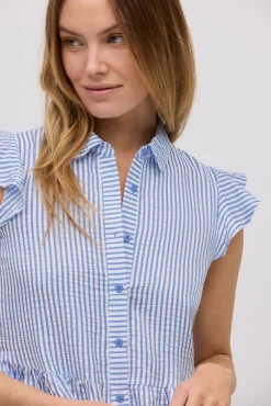 Vestido corto vuelo estampado rayas