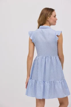 Vestido corto vuelo estampado rayas