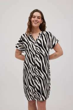 Vestido midi camisero animal print