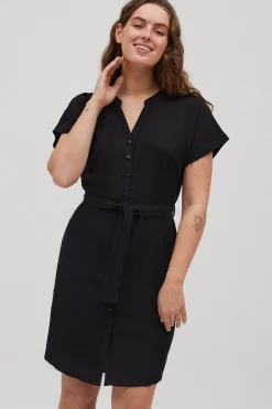 Vestido midi camisero negro