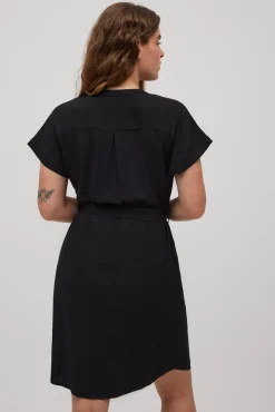 Vestido midi camisero negro