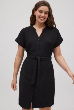 Vestido midi camisero negro