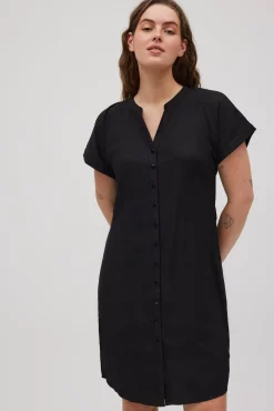 Vestido midi camisero negro