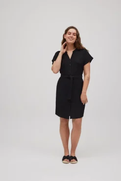 Vestido midi camisero negro