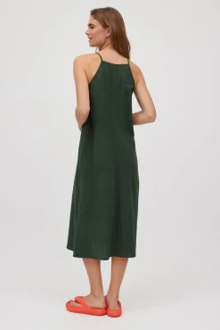 Vestido midi tirantes verde