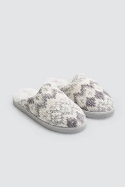Zapatillas casa estampado étnico gris