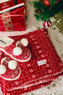 Zapatillas casa mujer Navidad pompones