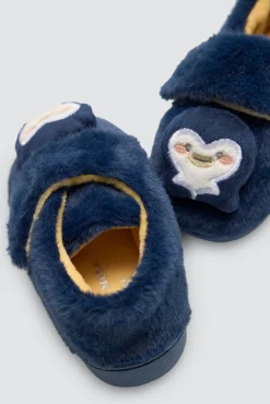 Zapatillas de bebé velcro pingüino bordado