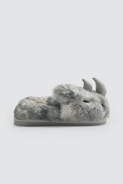 Zapatillas de casa infantiles rinoceronte con detalles 3D