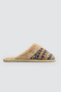 Zapatillas de casa pelo estampado étnico