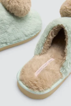 Zapatillas de casa pompones y pelo suave